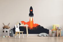 Load image into Gallery viewer, Rocket Launch Wall Decal Sticker | Space Nursery Wall Art | Peel And Stick Wall Decal For Baby Room Kids Bedroom Modern Space Decor
