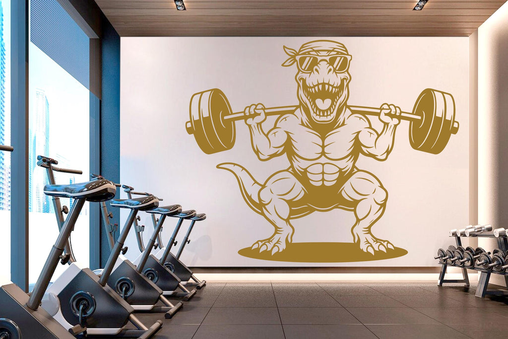 Dinosaur Gym Wall Decor Dinosaur Fitness Wall Art Gym Wall Decals Dinosaur Wall Decal Crossfit Gifts Home Gym Wall Sticker Gym