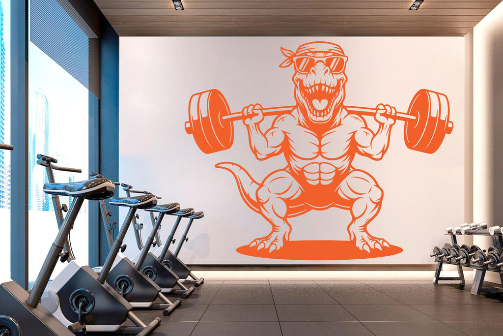 Dinosaur Gym Wall Decor Dinosaur Fitness Wall Art Gym Wall Decals Dinosaur Wall Decal Crossfit Gifts Home Gym Wall Sticker Gym