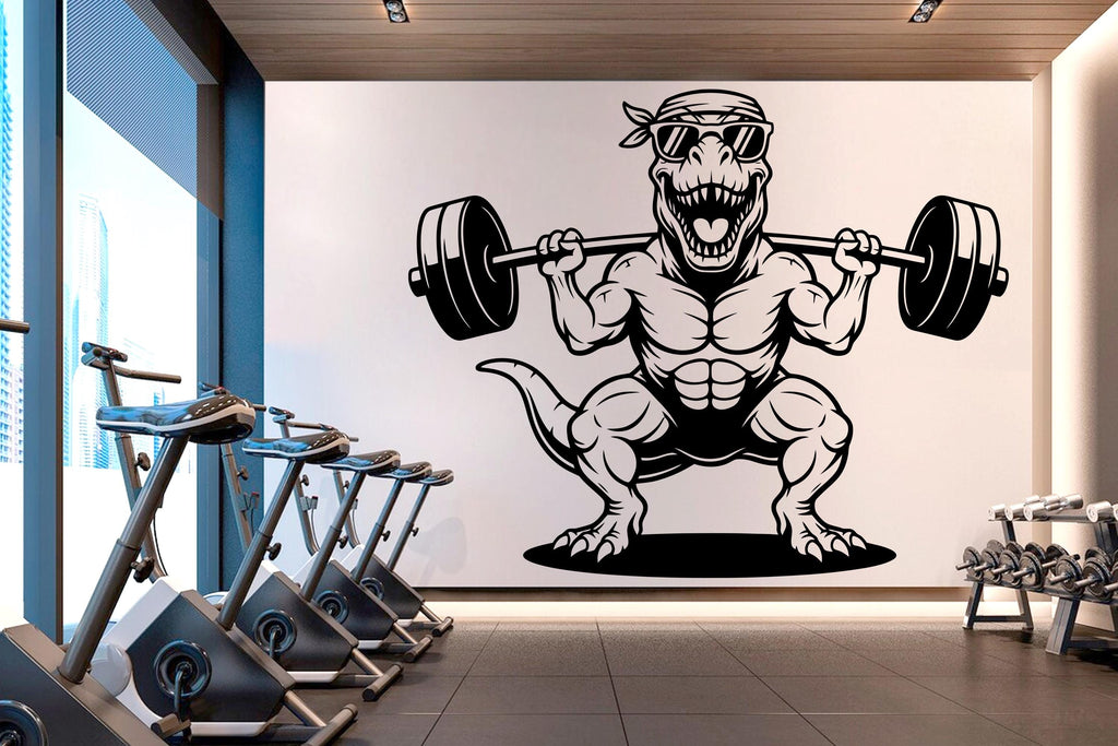 Dinosaur Gym Wall Decor Dinosaur Fitness Wall Art Gym Wall Decals Dinosaur Wall Decal Crossfit Gifts Home Gym Wall Sticker Gym