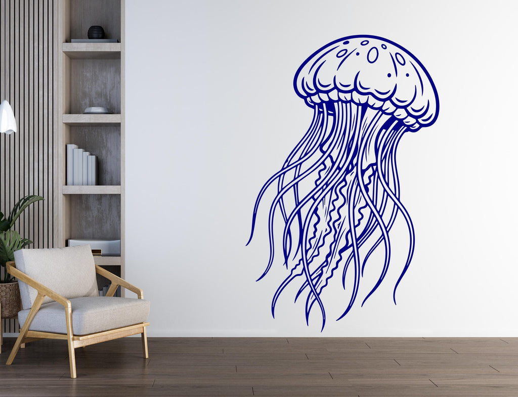 Jellyfish wall decal Jellyfish decor Jellyfish wall art Decal Sea Animals Wall Bathroom Wall Decals Stickers Vinyl 260DE