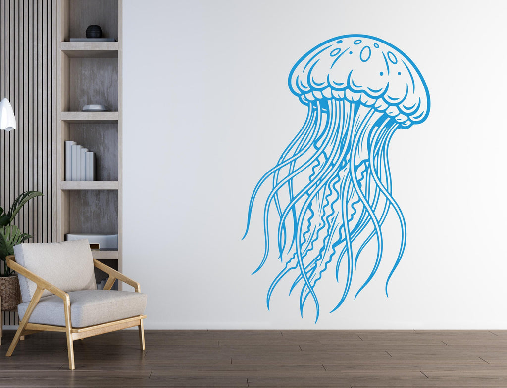 Jellyfish wall decal Jellyfish decor Jellyfish wall art Decal Sea Animals Wall Bathroom Wall Decals Stickers Vinyl 260DE