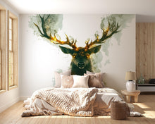 Load image into Gallery viewer, Forest Guardian Stag Wall Decal Glowing Antler Deer Sticker Fantasy Woodland Wall Art For Bedroom Living Room Nature Decor