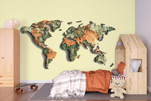 Load image into Gallery viewer, Textured World Map Wall Decal Sticker | Vintage Earth Map Wall Art | Peel And Stick World Map Decor For Kids Room Bedroom