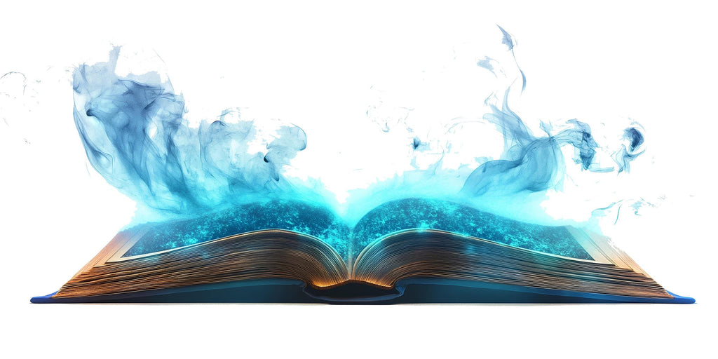 Enchanted Blue Magic Book Wall Decal Fantasy Open Storybook Sticker Kids Room Nursery Reading Nook Wall Art