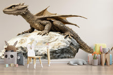 Load image into Gallery viewer, Gentle Dragon Wall Decal Fantasy Dragon Sticker Mythical Creature Wall Art For Kids Room Nursery Playroom Decor