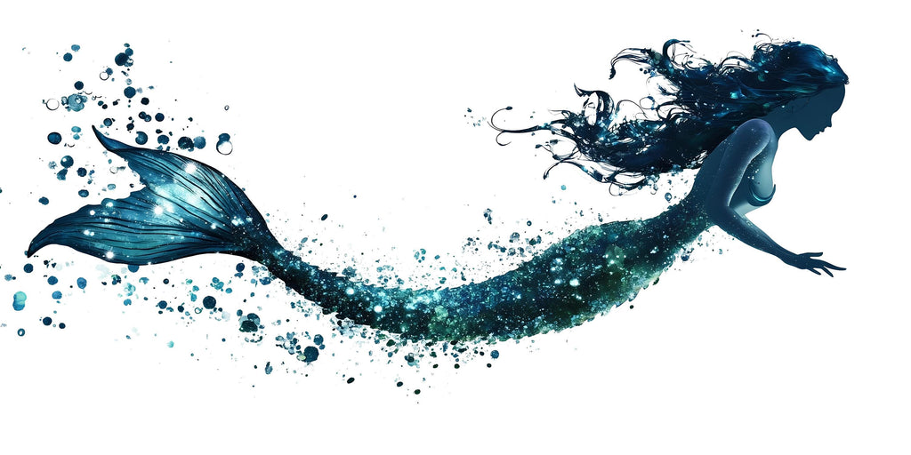Mermaid Wall Decal Fantasy Ocean Mermaid Sticker Watercolor Mermaid Wall Art For Kids Room Nursery Playroom Decor
