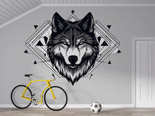 Load image into Gallery viewer, Geometric Wolf Wall Decal Wolf Head Sticker Modern Tribal Wolf Wall Art Peel And Stick Wolf Decor Bedroom Office Living Room