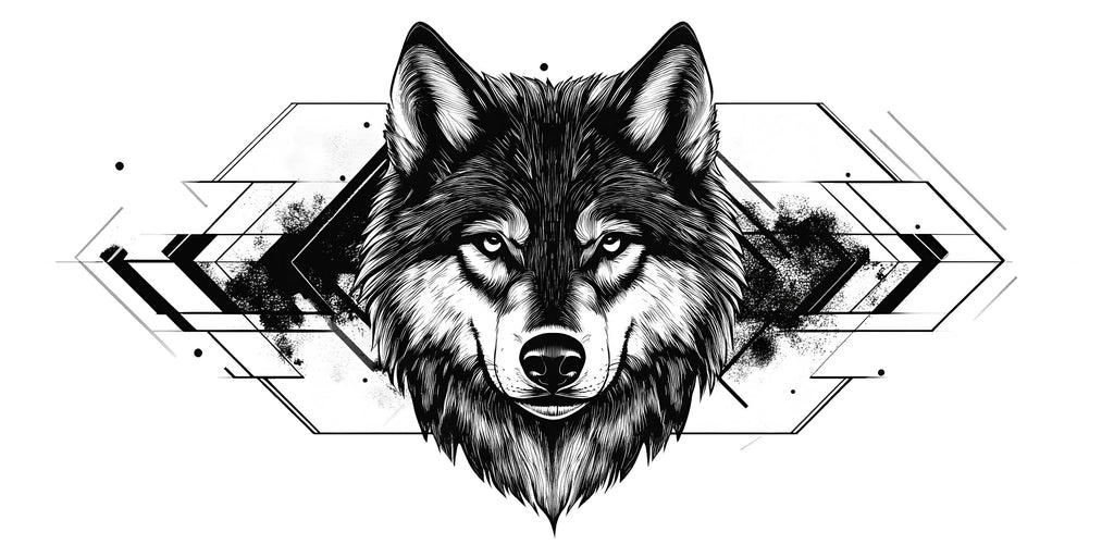 Geometric Wolf Wall Decal Modern Wolf Head Sticker Office Wall Art Black White Wolf Decor Peel And Stick Wall Decal