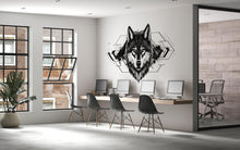 Load image into Gallery viewer, Geometric Wolf Wall Decal Modern Wolf Head Sticker Office Wall Art Black White Wolf Decor Peel And Stick Wall Decal