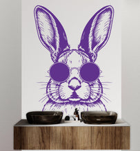 Load image into Gallery viewer, Rabbit Sunglasses Wall Decal, Rabbit Decor, Bathroom stickers