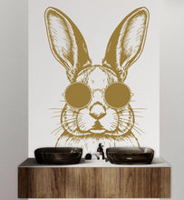 Load image into Gallery viewer, Rabbit Sunglasses Wall Decal, Rabbit Decor, Bathroom stickers