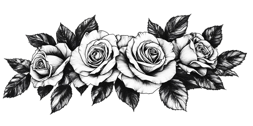 Black And White Rose Wall Decal Floral Wall Art Rose Wall Sticker Minimalist Bedroom Decor Peel And Stick Wall Decal