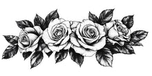 Load image into Gallery viewer, Black And White Rose Wall Decal Floral Wall Art Rose Wall Sticker Minimalist Bedroom Decor Peel And Stick Wall Decal