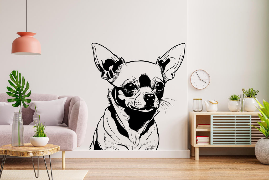Chihuahua Dog wall decal Dog decor Dog wall art Decal Dog Lover Animals anime wall decal Dog Wall Bathroom Wall Decals Stickers Vinyl 732LU