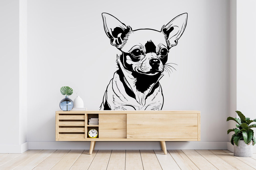 Chihuahua Dog wall decal Dog decor Dog wall art Decal Dog Lover Animals anime wall decal Dog Wall Bathroom Wall Decals Stickers Vinyl 732LU