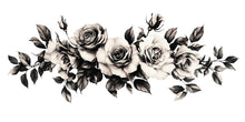 Load image into Gallery viewer, Black And White Rose Wall Decal Floral Garland Wall Art Rose Wall Sticker Minimalist Bedroom Decor Peel And Stick Wall Decal