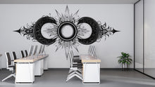 Load image into Gallery viewer, Celestial Eclipse Wall Decal Triple Moon Mandala Wall Art Astrology Moon Phase Decor Boho Spiritual Peel And Stick Wall Sticker