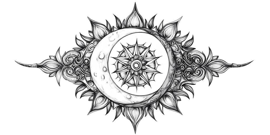 Celestial Crescent Moon Mandala Wall Decal Astrology Boho Bedroom Wall Art Peel And Stick Moon Phase Wall Sticker
