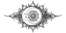 Load image into Gallery viewer, Celestial Crescent Moon Mandala Wall Decal Astrology Boho Bedroom Wall Art Peel And Stick Moon Phase Wall Sticker