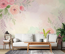 Load image into Gallery viewer, Magical Garden Watercolor Wallpaper – Pastel Floral Fairy-Tale Seamless Pattern, Soft Botanical Wall Art 268DE