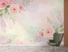 Load image into Gallery viewer, Magical Garden Watercolor Wallpaper – Pastel Floral Fairy-Tale Seamless Pattern, Soft Botanical Wall Art 268DE