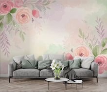 Load image into Gallery viewer, Magical Garden Watercolor Wallpaper – Pastel Floral Fairy-Tale Seamless Pattern, Soft Botanical Wall Art 268DE