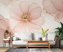 Load image into Gallery viewer, Couture Silk Floral Watercolor Wallpaper – Ultra-Luxury Panoramic Botanical Design in Blush, Champagne &amp; Ivory 269DE