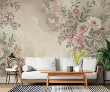 Load image into Gallery viewer, Parisian Garden Watercolor Wallpaper – Luxury European Floral Seamless Design in Dusty Rose, Sage &amp; Cream 274DE
