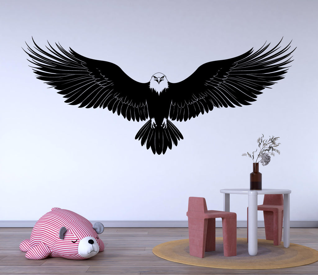 Soaring Eagle Wall Decal Flying Eagle Wall Art Minimalist Wildlife Peel And Stick Wall Sticker Modern Home Decor