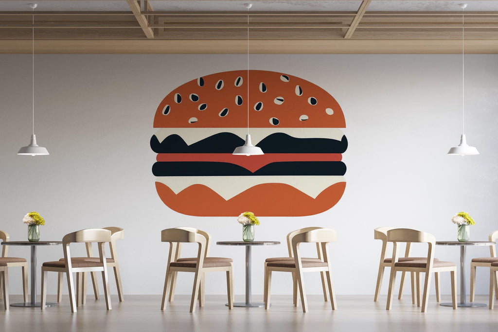 Burger Wall Art Modern Restaurant Cafe Decor 405mv