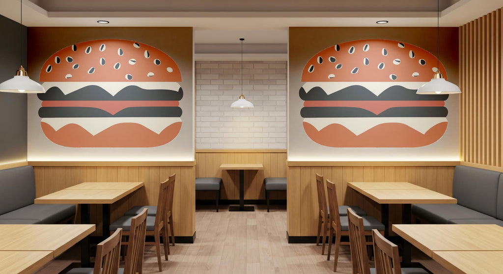 Burger Wall Art Modern Restaurant Cafe Decor 405mv
