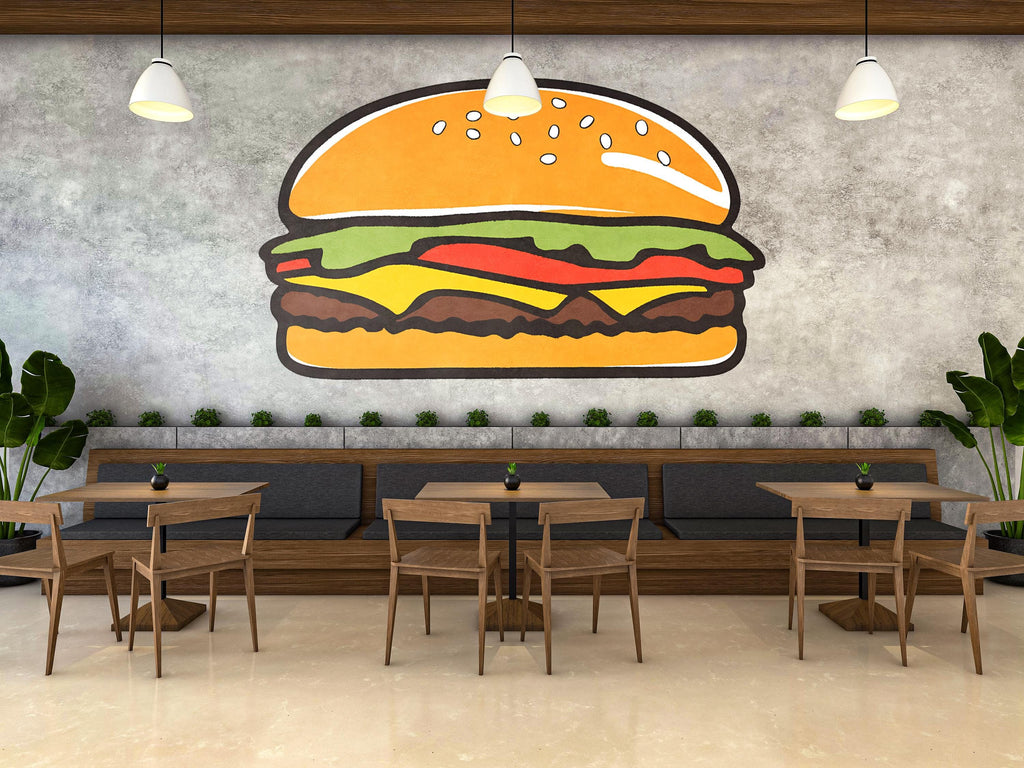 Colorful Burger Wall Art Restaurant Decor 406mv