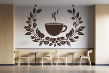 Load image into Gallery viewer, Coffee Shop Wall Mural, Cafe Coffee Cup Wall Art, Modern Cafe Interior Decor, Coffee Bar Wall Design 409mv