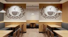 Load image into Gallery viewer, Coffee Shop Wall Mural, Cafe Coffee Cup Wall Art, Modern Cafe Interior Decor, Coffee Bar Wall Design 409mv
