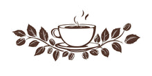 Load image into Gallery viewer, Coffee Cup Wall Mural, Cafe Wall Art, Coffee Shop Interior Decor, Coffee Leaf Wall Design 410mv