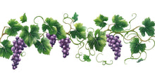Load image into Gallery viewer, Grape Vineyard Wall Mural, Wine Bar Wall Art, Botanical Grape Decor, Restaurant Interior Design 412mv