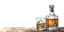 Load image into Gallery viewer, Whiskey Bar Wall Mural, Bourbon Bottle Wall Art, Modern Bar Interior Decor, Lounge Wall Design 416mv