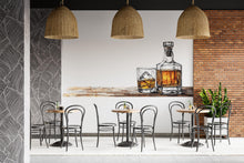 Load image into Gallery viewer, Whiskey Bar Wall Mural, Bourbon Bottle Wall Art, Modern Bar Interior Decor, Lounge Wall Design 416mv