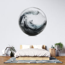 Load image into Gallery viewer, Abstract Black Sphere Wall Mural, Minimalist Wall Art, Modern Zen Decor, Japandi Interior 428mv