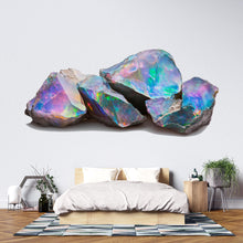 Load image into Gallery viewer, Iridescent Crystal Wall Mural, Opal Stone Wall Art, Modern Bedroom Decor, Luxury Interior Art 429mv