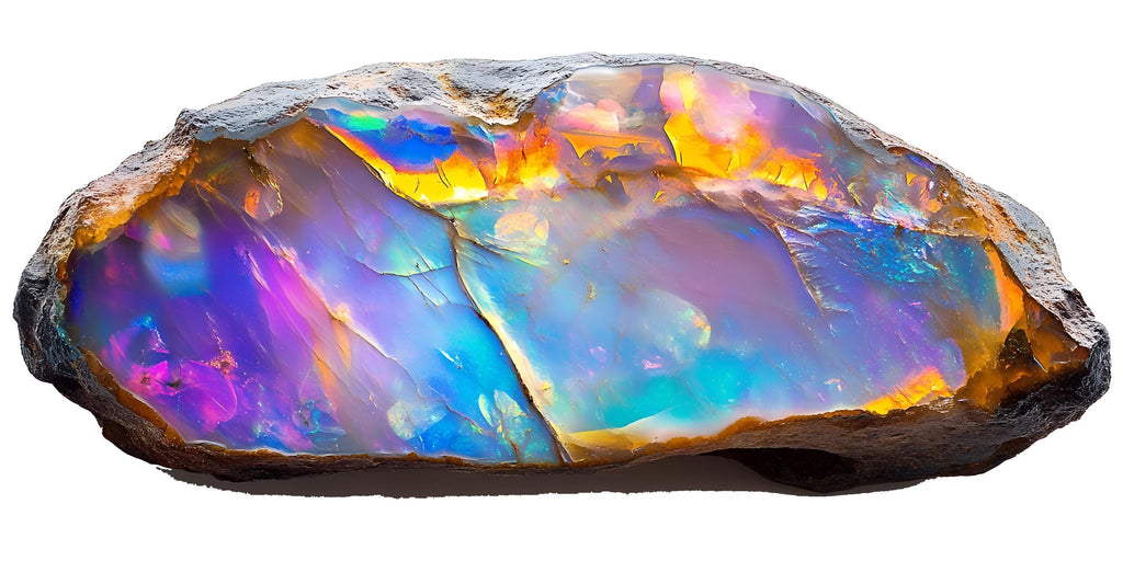 Opal Crystal Wall Mural, Iridescent Stone Wall Art, Luxury Bedroom Decor, Modern Statement Art 430mv