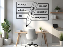 Load image into Gallery viewer, Success Pencil Wall Decal | Motivational Office Wall Art | Strategy Idea Concept Teamwork Quote | Classroom Business Decor 733LU