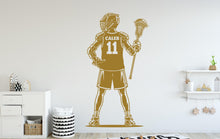 Load image into Gallery viewer, Custom Name Lacrosse Wall Decal, Kids Room Decor
