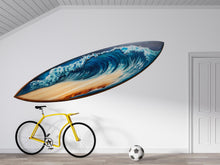 Load image into Gallery viewer, Surfboard Wave Wall Art, Ocean Surf Decor, Coastal Art 444mv