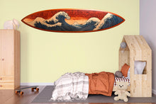 Load image into Gallery viewer, Surfboard Wall Art Japanese Wave Decor Coastal Ocean Wood Surf Art Beach Room Wall Hanging 447mv