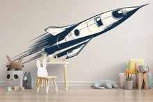 Load image into Gallery viewer, Rocket Wall Decal Minimal Space Nursery Wall Art Kids Room Decor 464mv