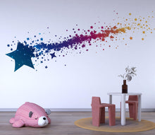 Load image into Gallery viewer, Shooting Star Wall Decal Rainbow Star Nursery Wall Art Kids Room 466mv