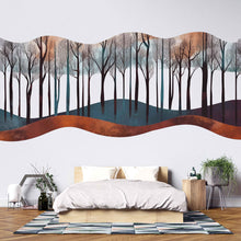Load image into Gallery viewer, Abstract Forest Wave Wall Decal Sticker | Modern Woodland Wall Art | Minimalist Tree Landscape | Scandinavian Bedroom Decor