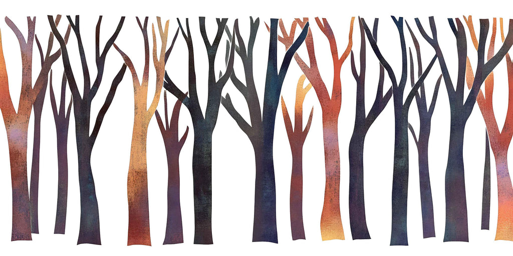 Modern Forest Tree Wall Decal Sticker | Abstract Woodland Wall Art | Minimalist Tree Wall Decor | Scandinavian Bedroom Wall Mural